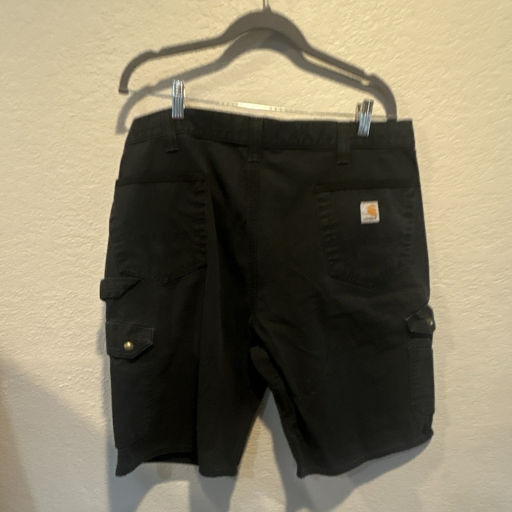 Carhartt B357 Men's Black Cotton Canvas Relaxed Fit Cargo Work Shorts 40 - Picture 4 of 5